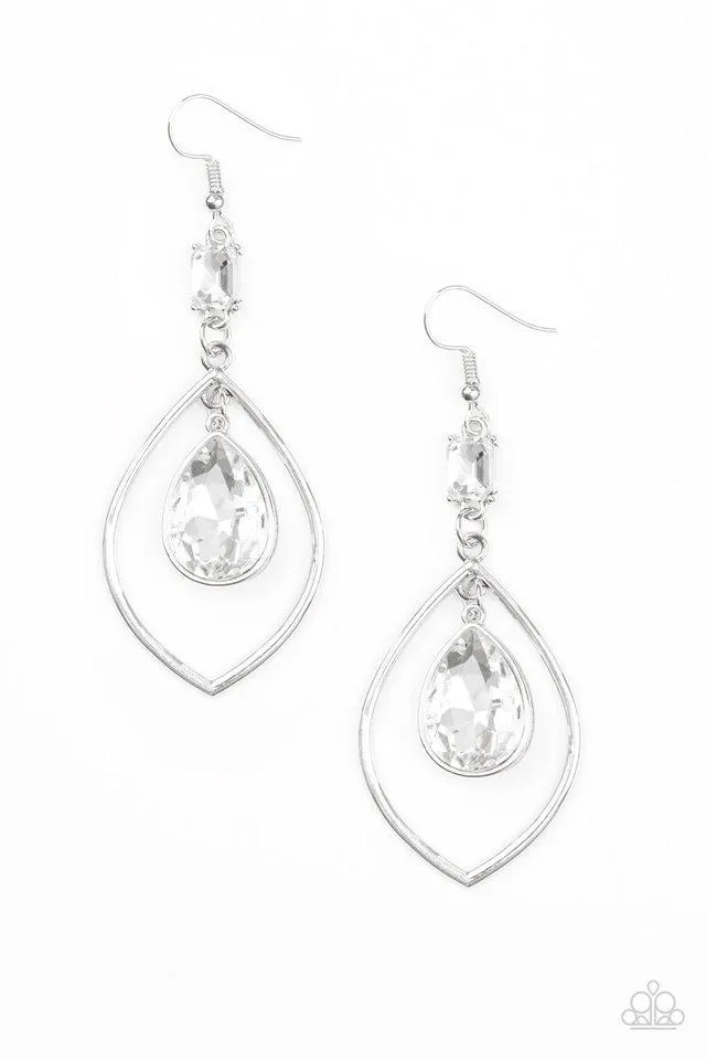 Paparazzi Earring ~ Priceless - White