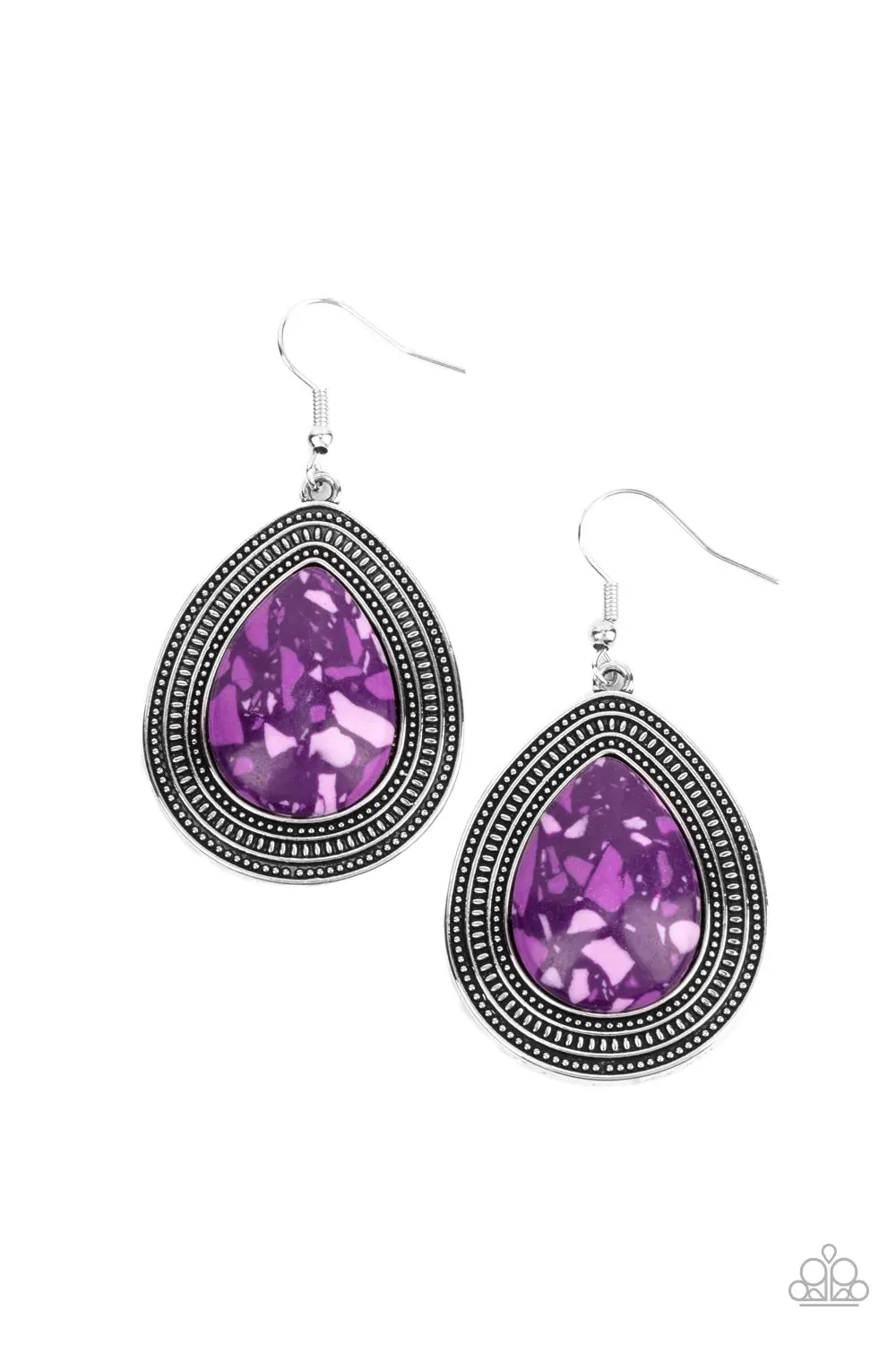 Paparazzi Earring ~ Terrazzo Tundra - Purple