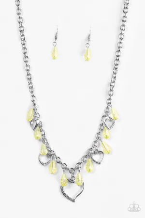 Paparazzi Necklace ~ Keep Me In Your Heart - Yellow