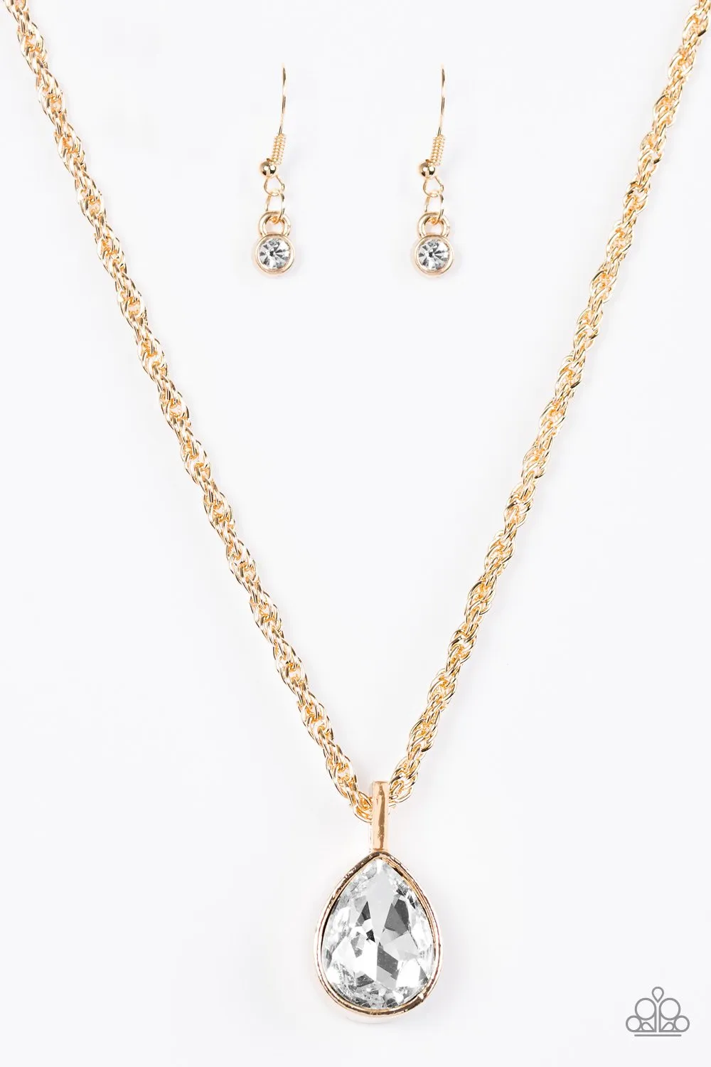 Paparazzi Necklace ~ Million Dollar Drop - Gold