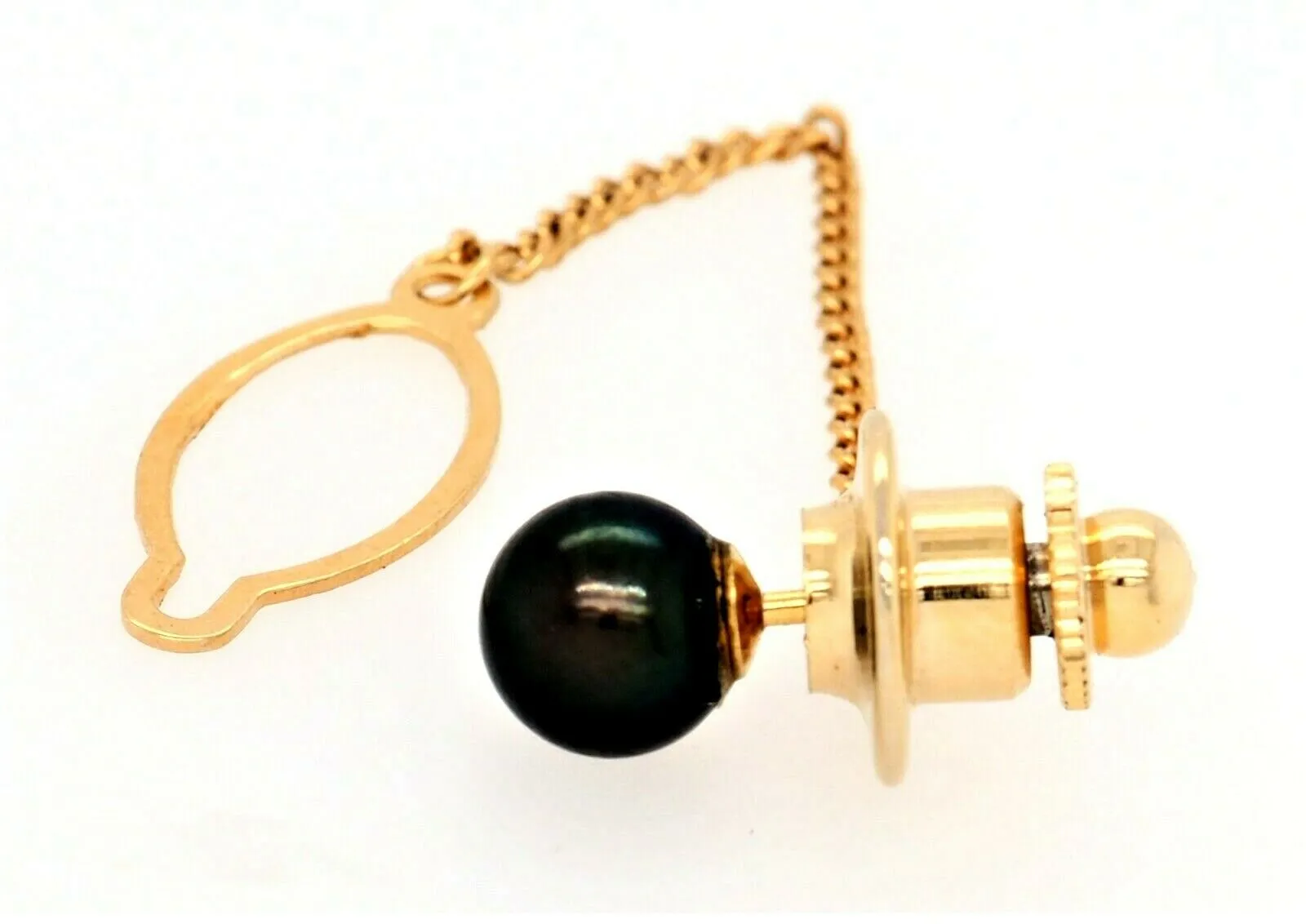 Pearl & Yellow Gold Plated Tie Pin/Tack