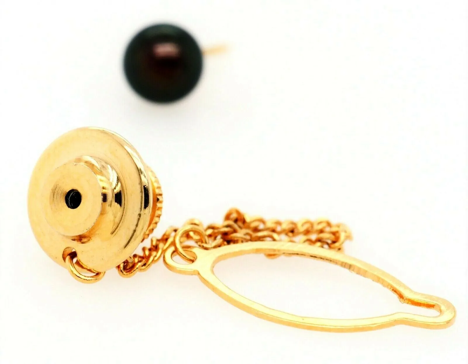 Pearl & Yellow Gold Plated Tie Pin/Tack