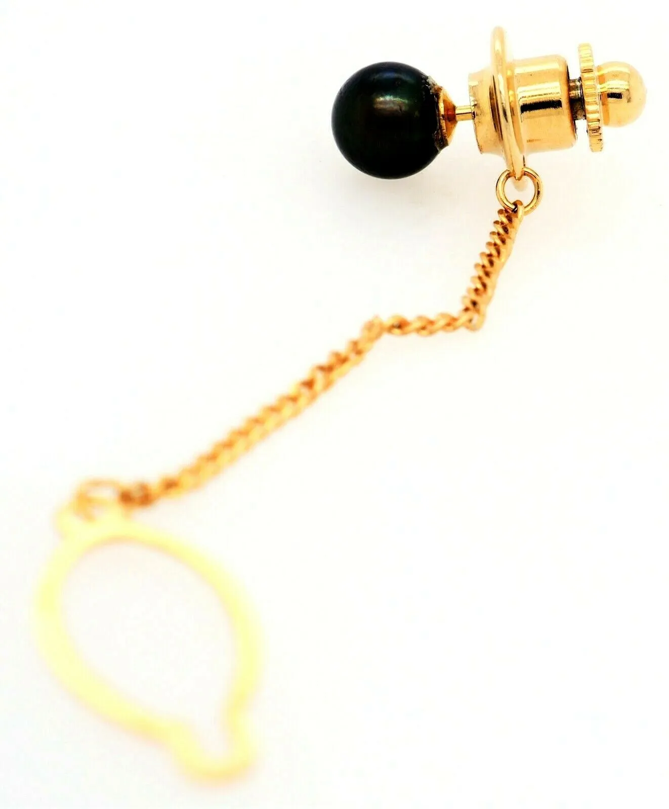 Pearl & Yellow Gold Plated Tie Pin/Tack