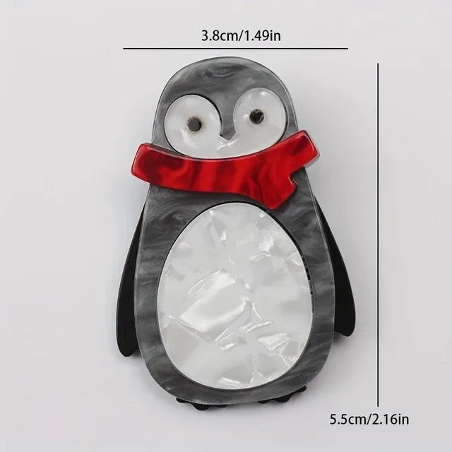 Penguin Handmade Acrylic Brooch