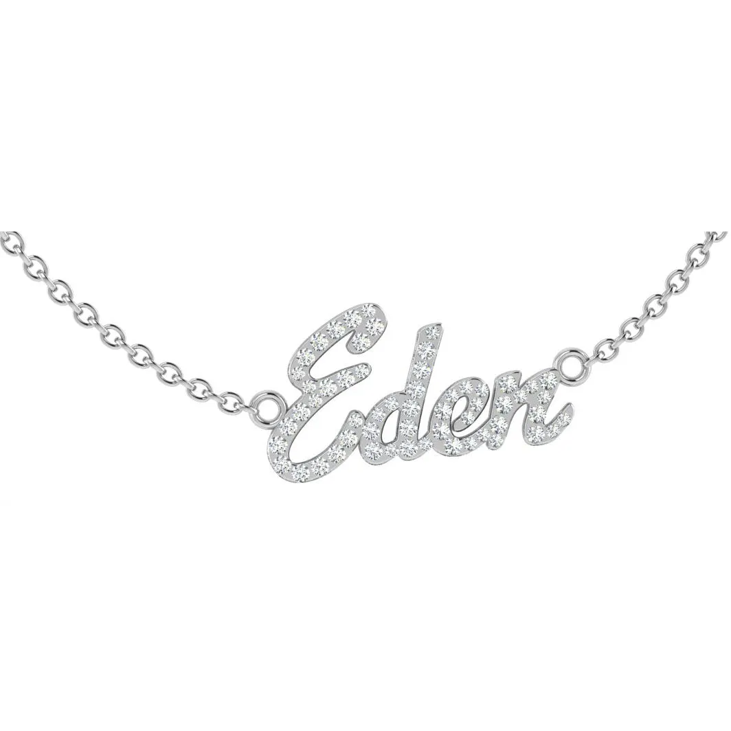 Personalized Name Necklace Eden with Diamonds