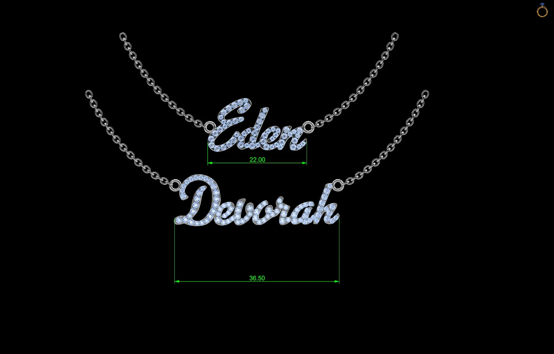 Personalized Name Necklace Eden with Diamonds