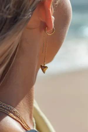 Petite Gold Shark Tooth Threader Earrings - Mano Petite