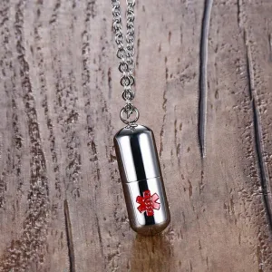 Pill-Shape Engraved Pendant