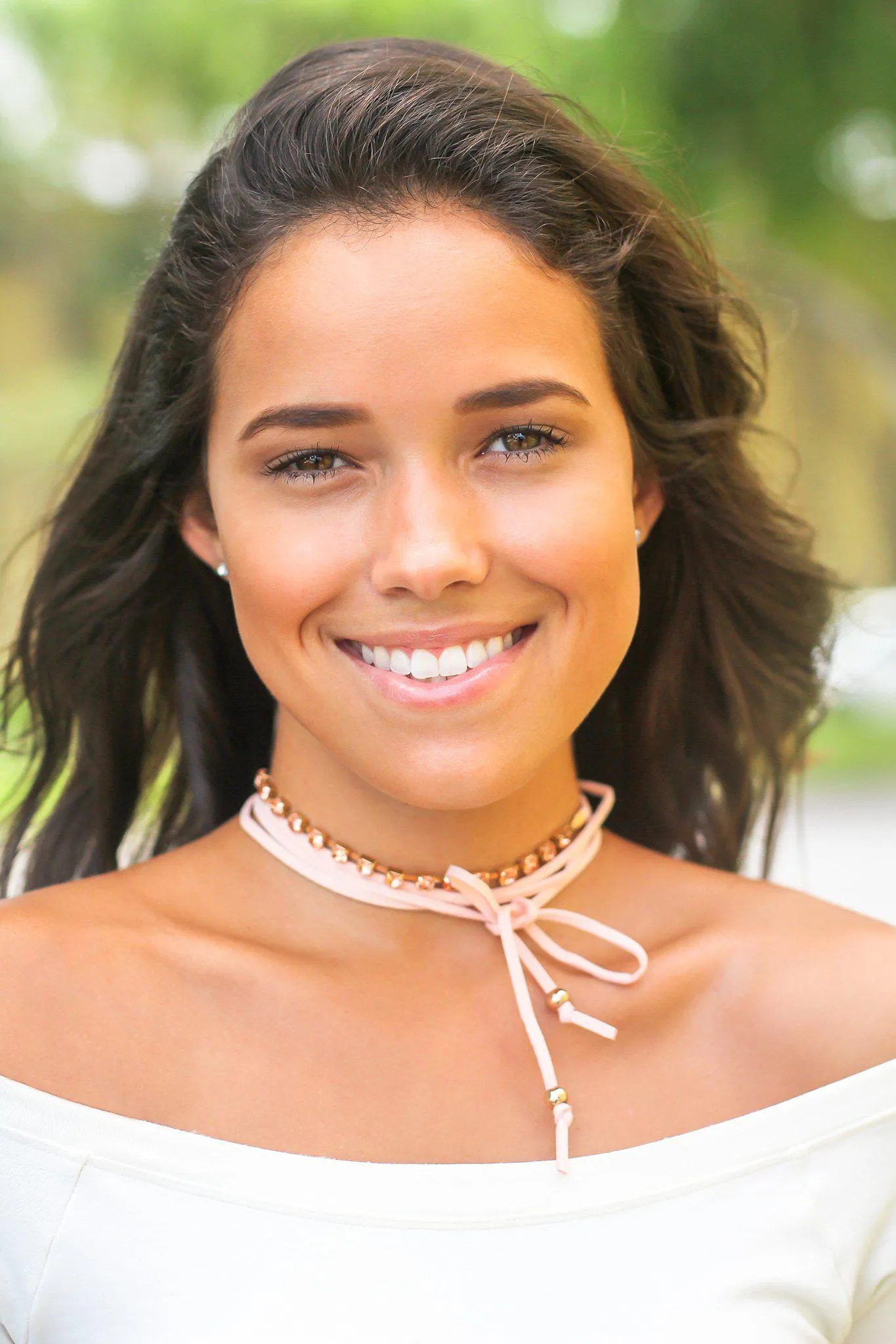 Pink Wrap Around Choker with Jewels