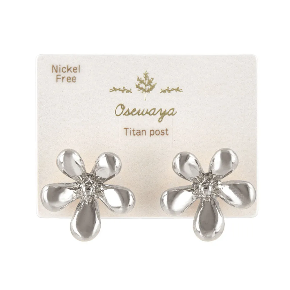 Polished Flower Medium Studs