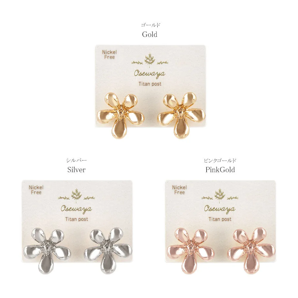 Polished Flower Medium Studs