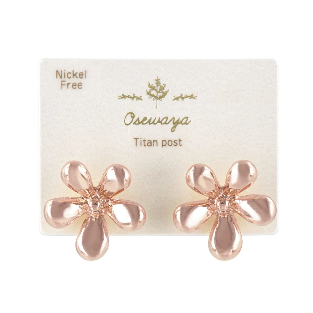 Polished Flower Medium Studs