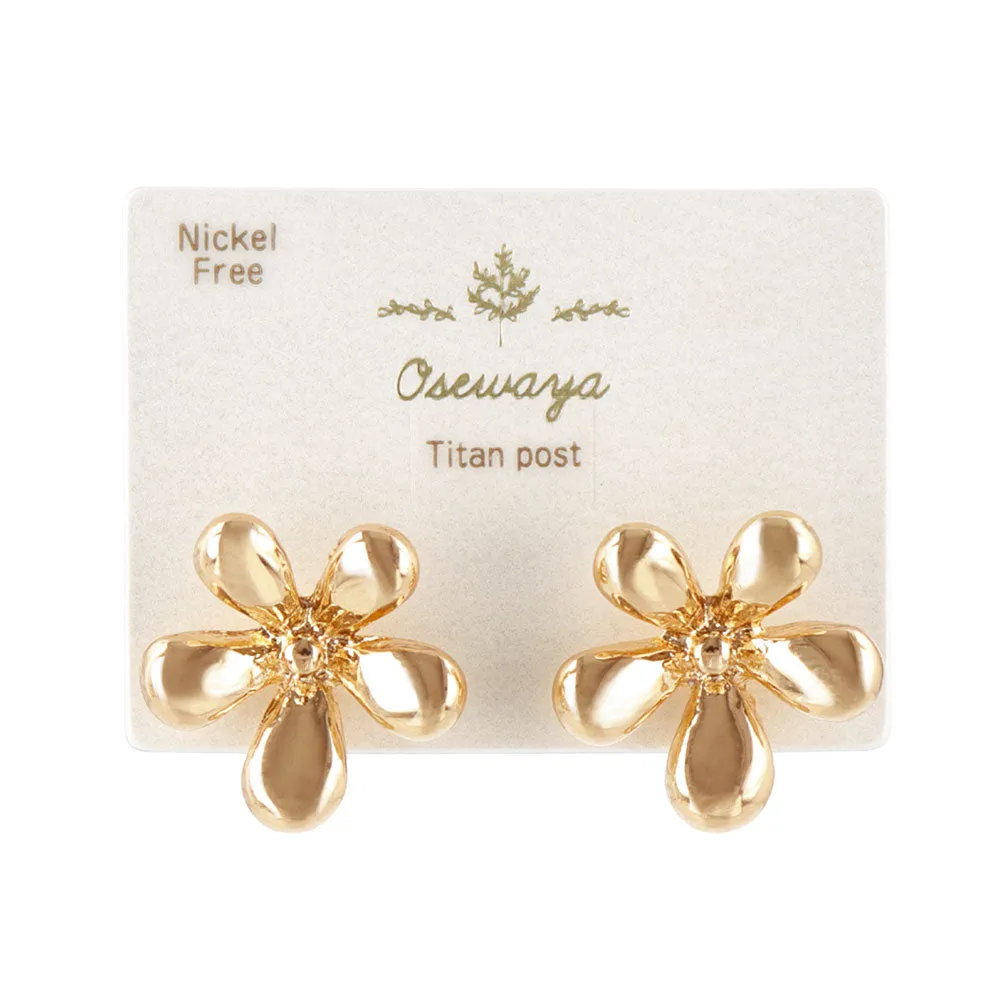 Polished Flower Medium Studs