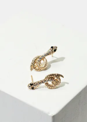 Rhinestone Snake Stud Earrings