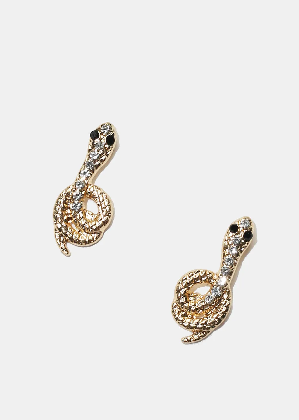 Rhinestone Snake Stud Earrings