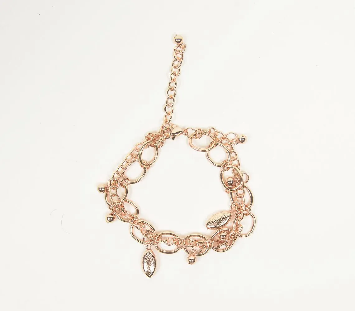 Rose-Gold Iron Charm bracelet