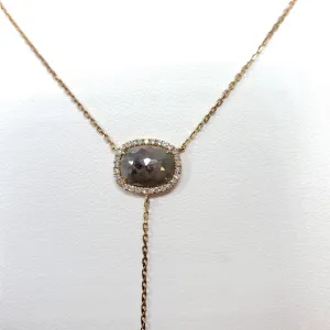 Rose Gold Rough Diamond Lavalier Necklace