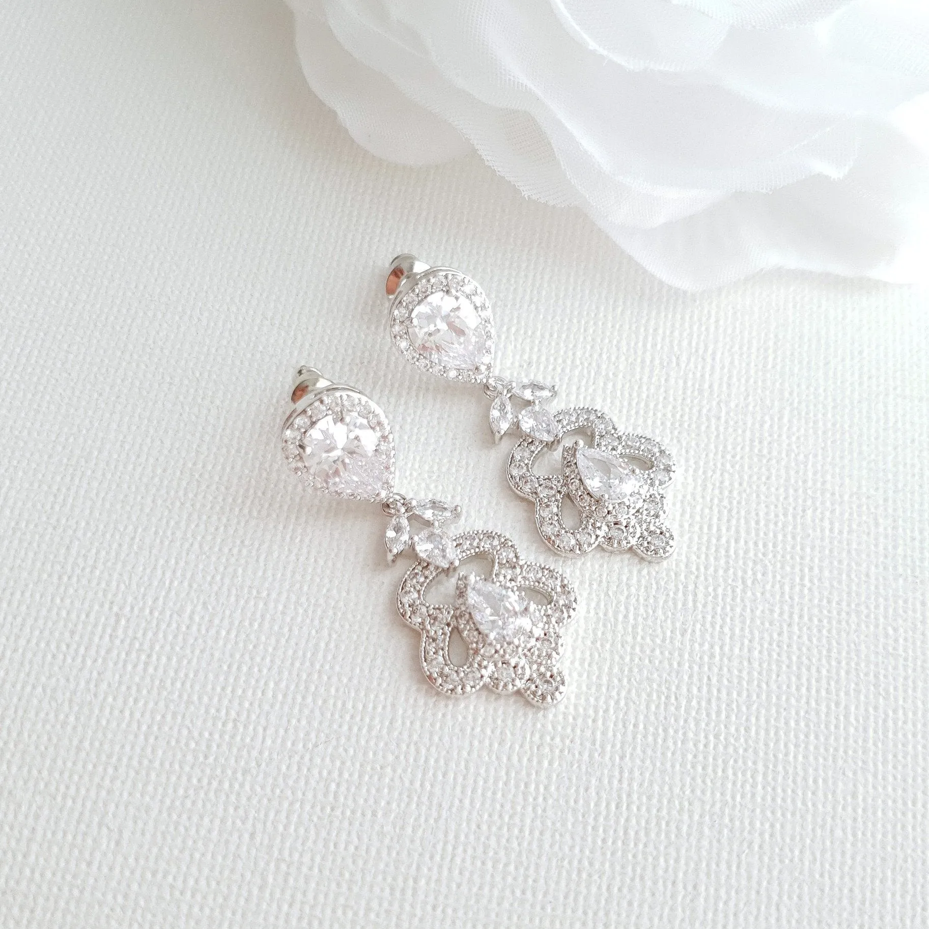 Rose Gold Vintage Earrings for Brides- Norma