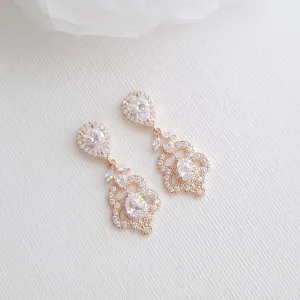 Rose Gold Vintage Earrings for Brides- Norma