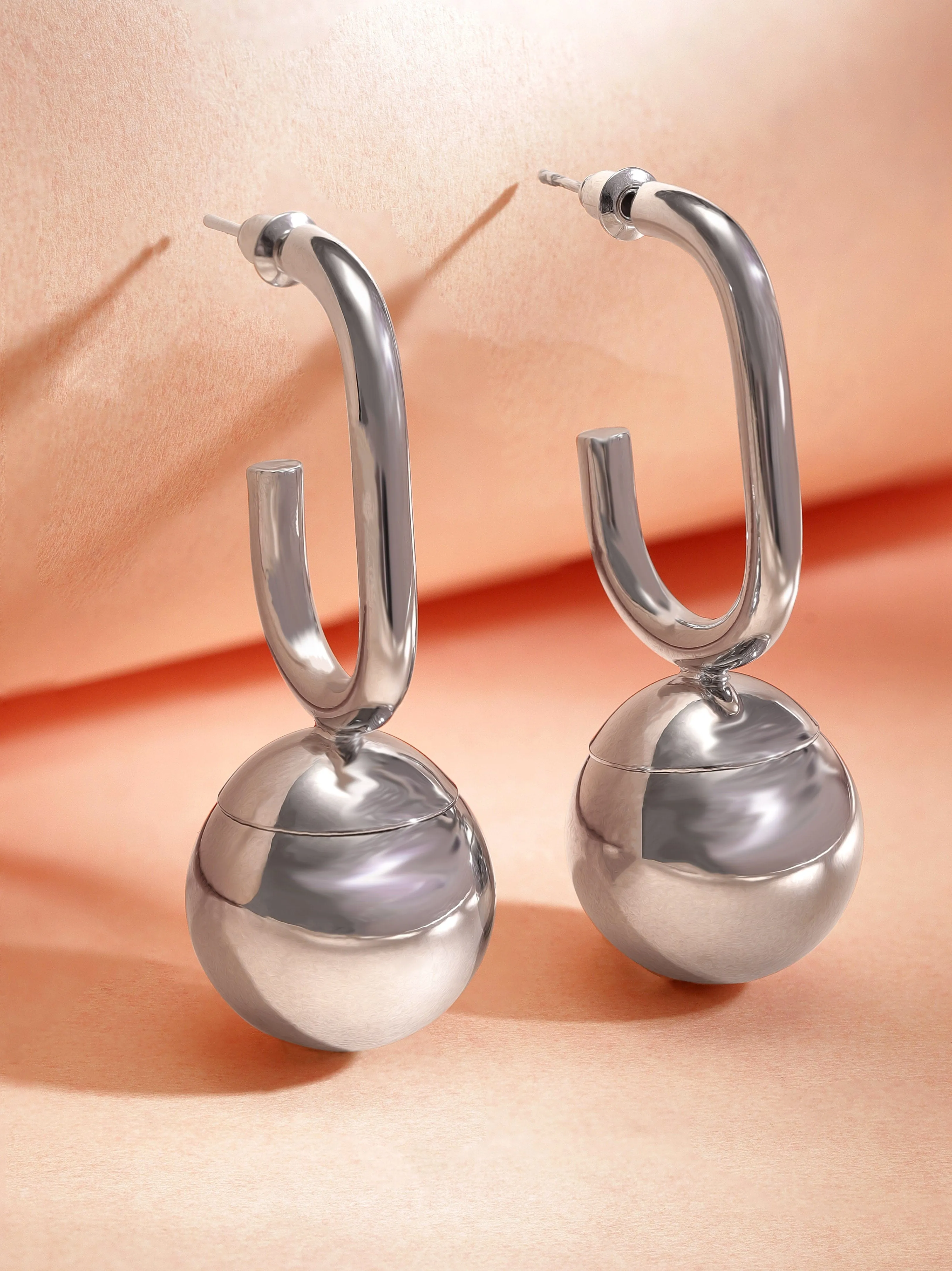 Rubans Voguish Chic Silver Plated Drop Earrings