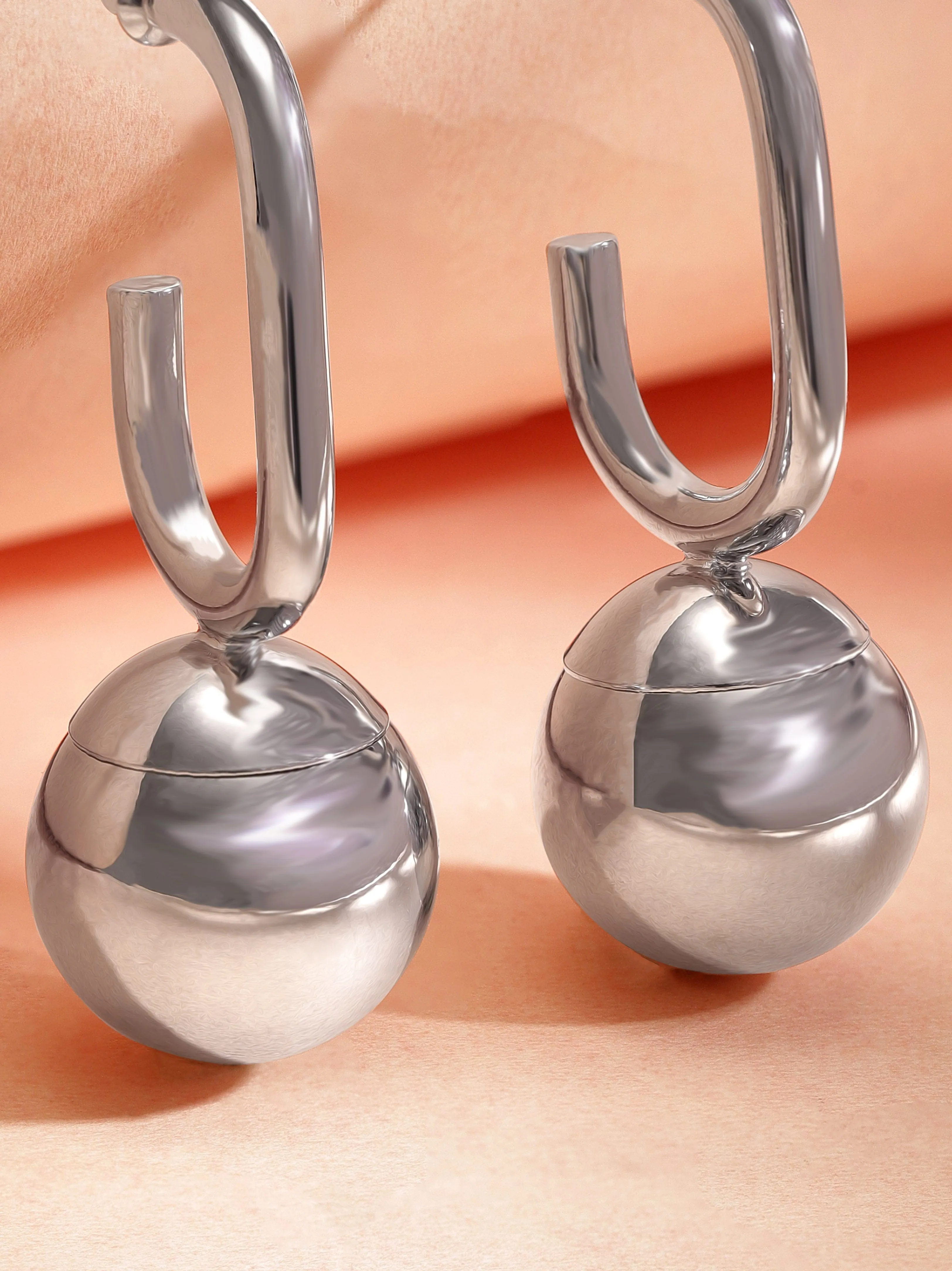 Rubans Voguish Chic Silver Plated Drop Earrings