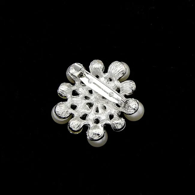 SB235 - Charming pearl alloy Saree Brooch