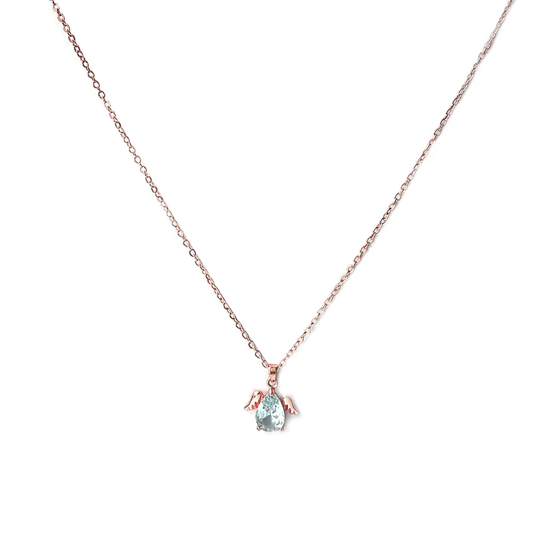 Set Of Two Hexagon & Diamante Wings Mini Pendant Rose Gold-Toned Dainty Necklaces