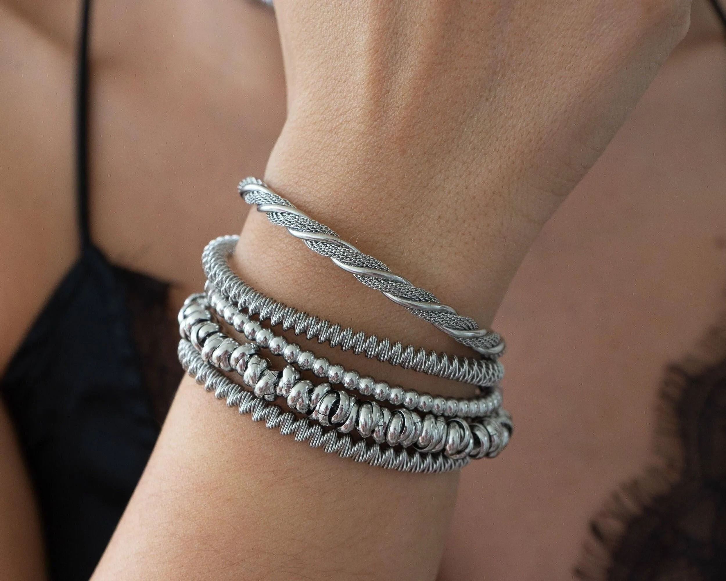 Silver Rings Chain Bracelet