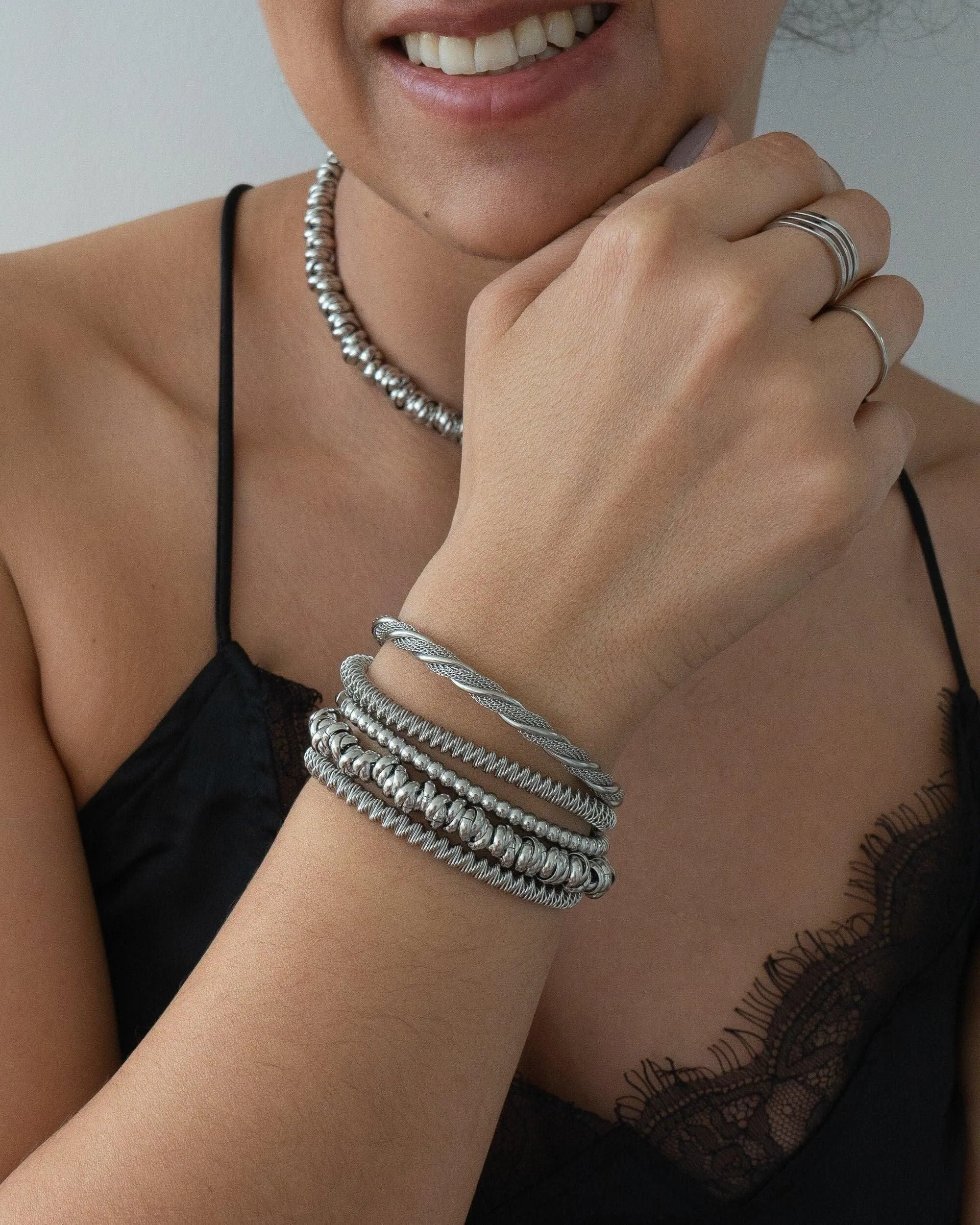 Silver Rings Chain Bracelet