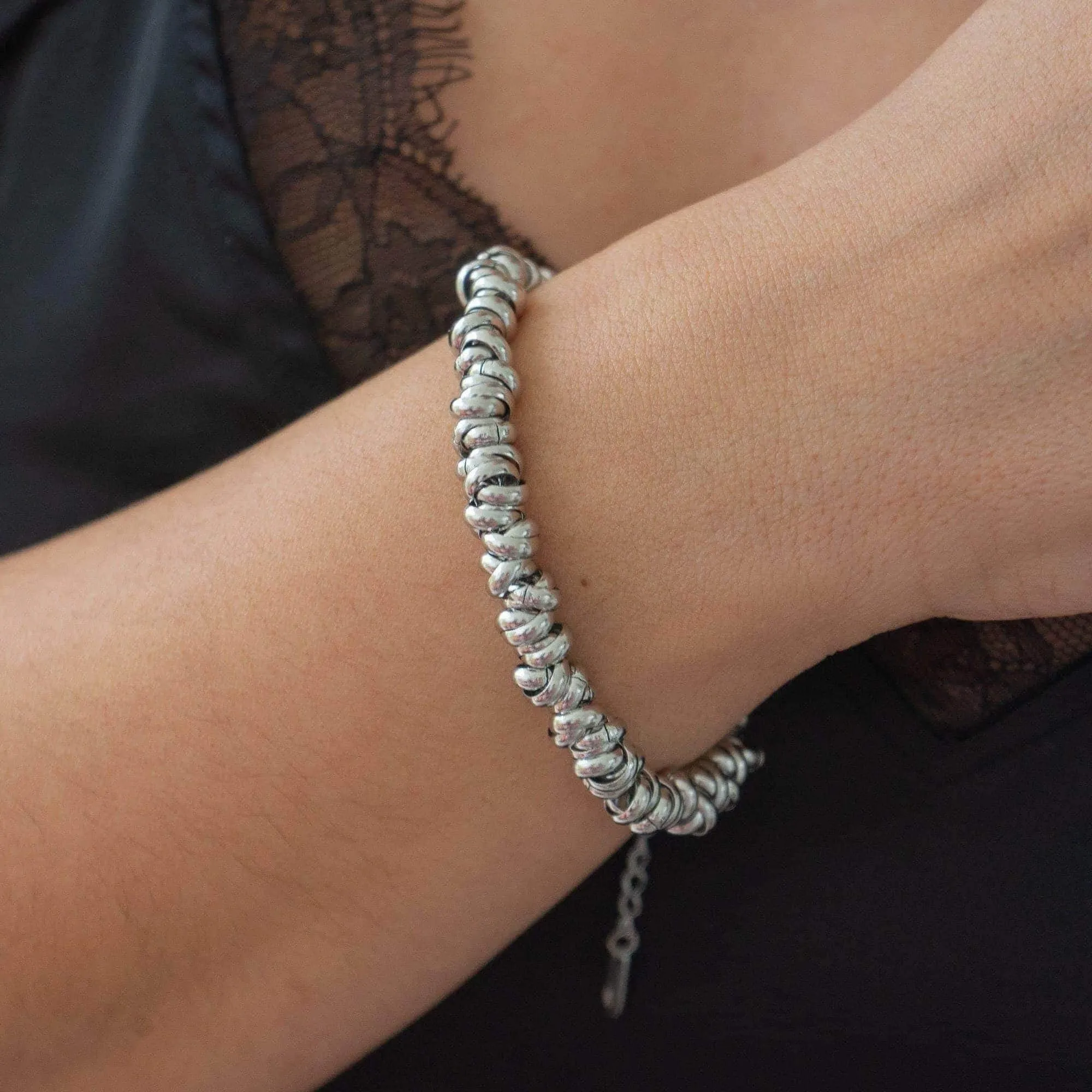 Silver Rings Chain Bracelet