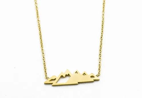 Simple Snowy Mountain Top Pendant Necklaces Hiking