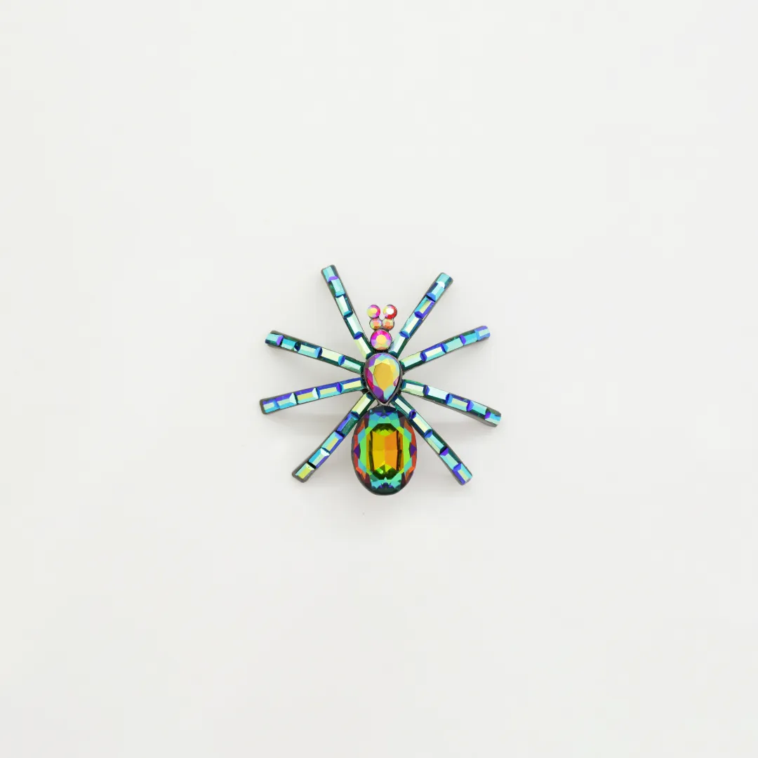 Small Baguette Crystal Spider Brooch