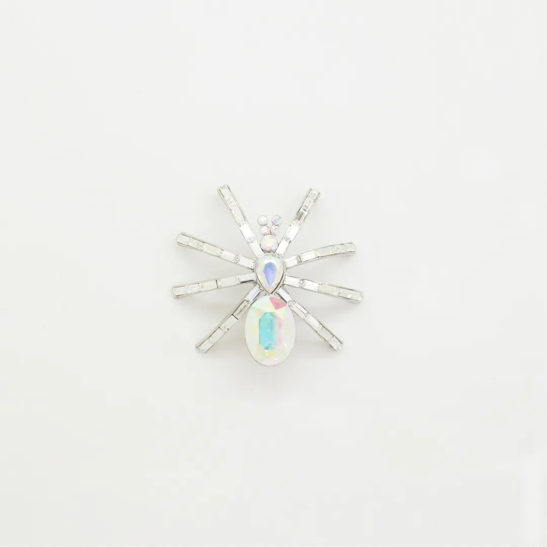 Small Baguette Crystal Spider Brooch