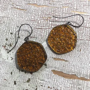 Smoke Topaz Brown Ice Chip Drop Earrings