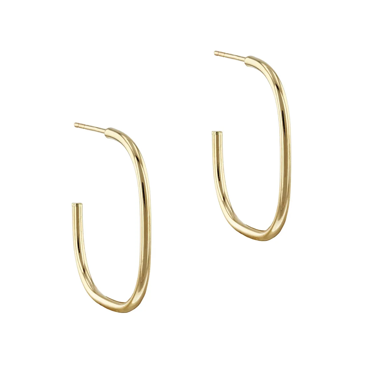 Soleil Collection Cushion Shape Hoop Earrings | 9K SolidYellow Gold