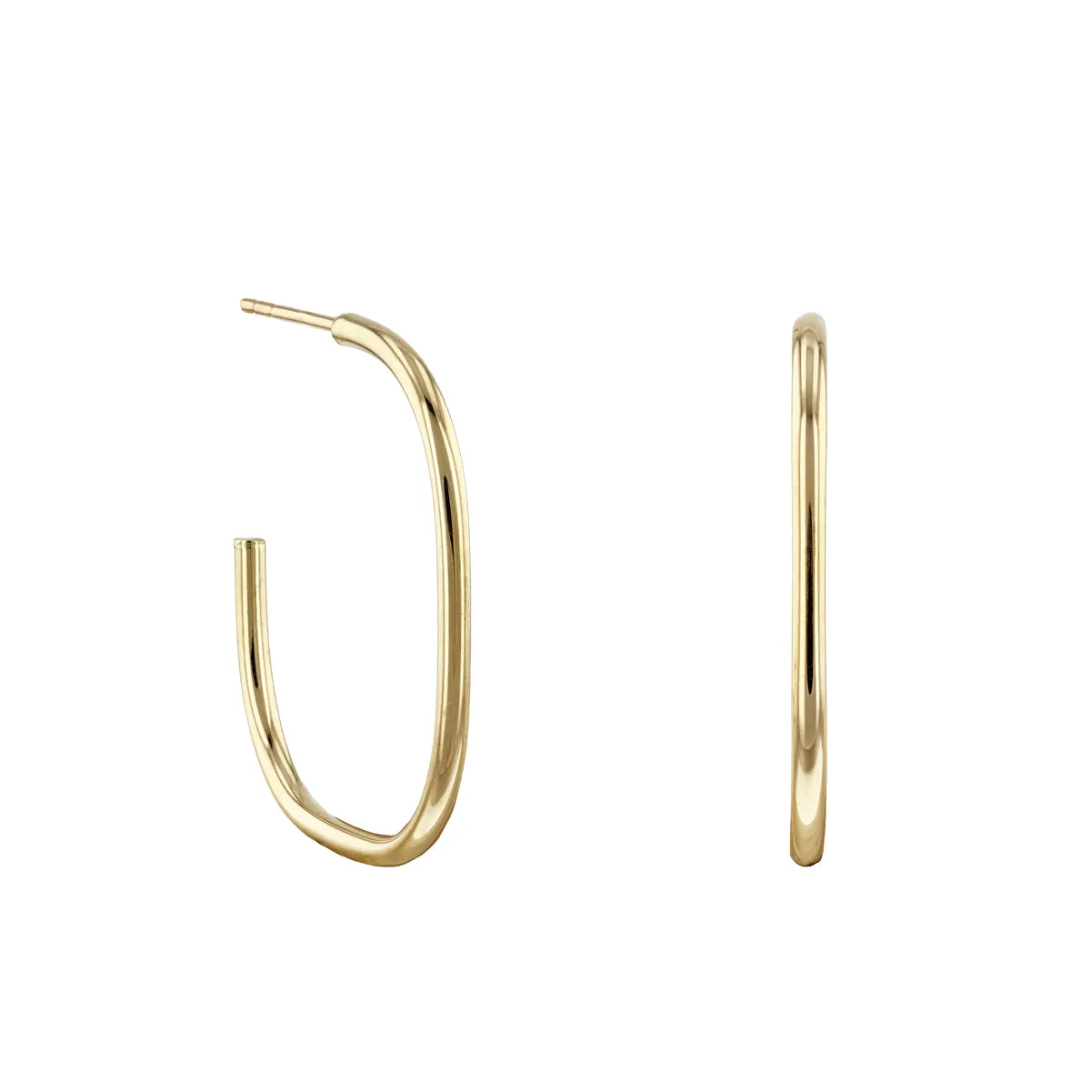 Soleil Collection Cushion Shape Hoop Earrings | 9K SolidYellow Gold