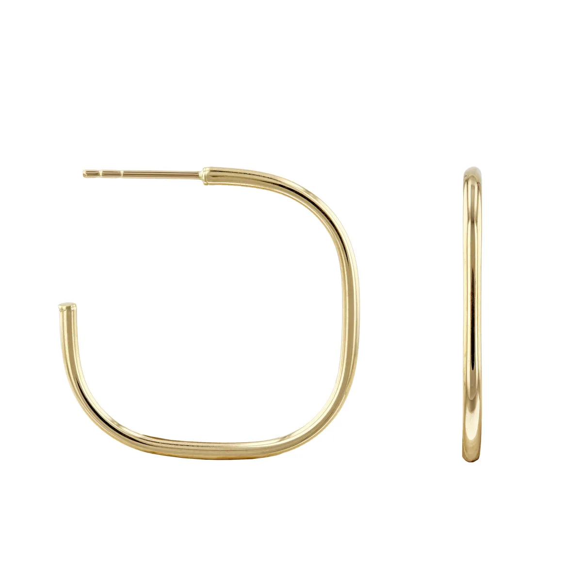 Soleil Collection Cushion Shape Hoop Earrings | 9K SolidYellow Gold