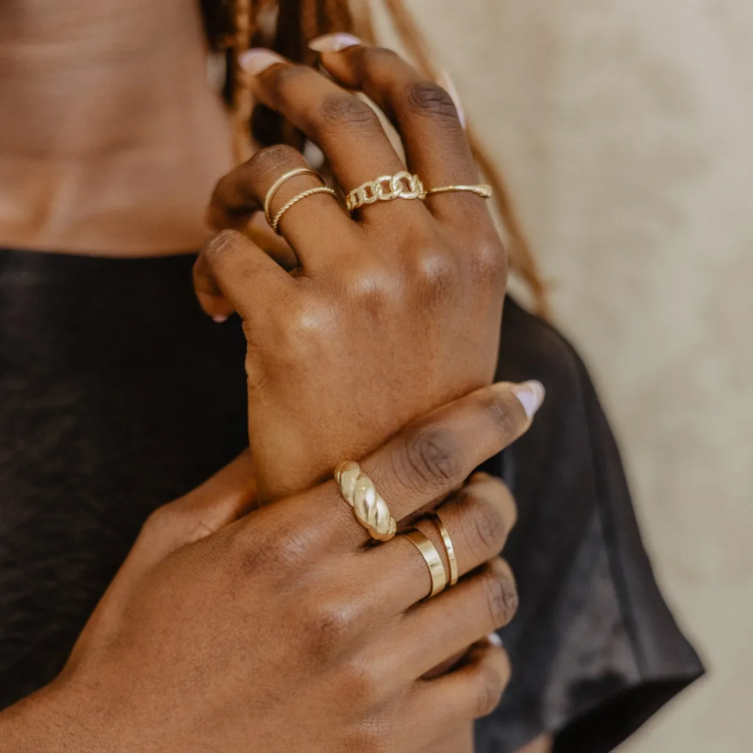 Solid Gold Interlock Ring