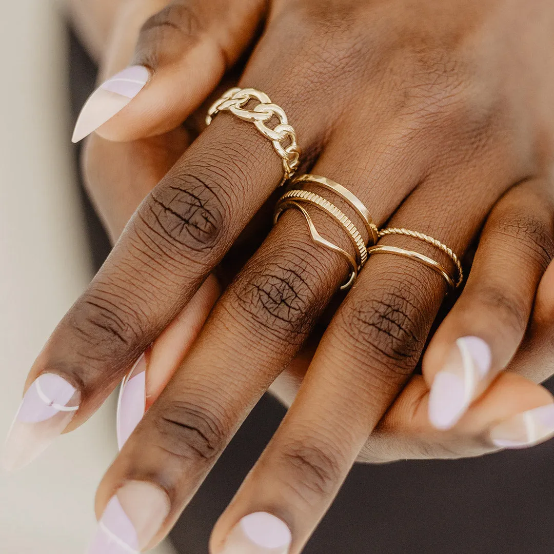 Solid Gold Interlock Ring