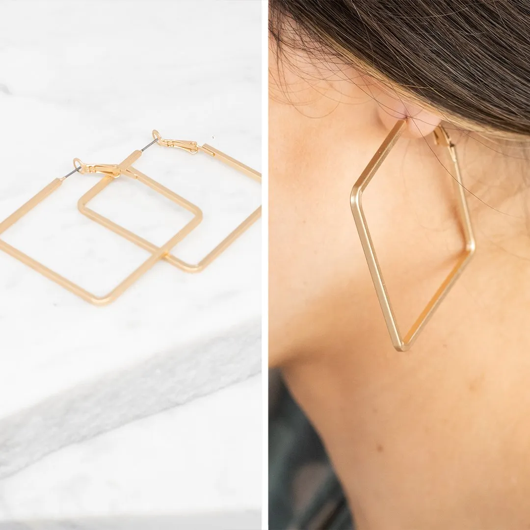 Squared Away Gold Earrings