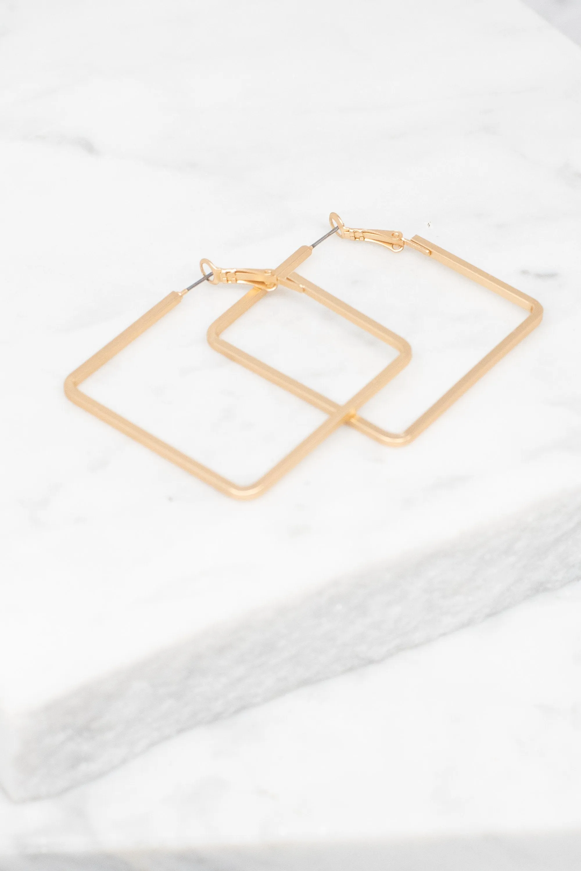 Squared Away Gold Earrings