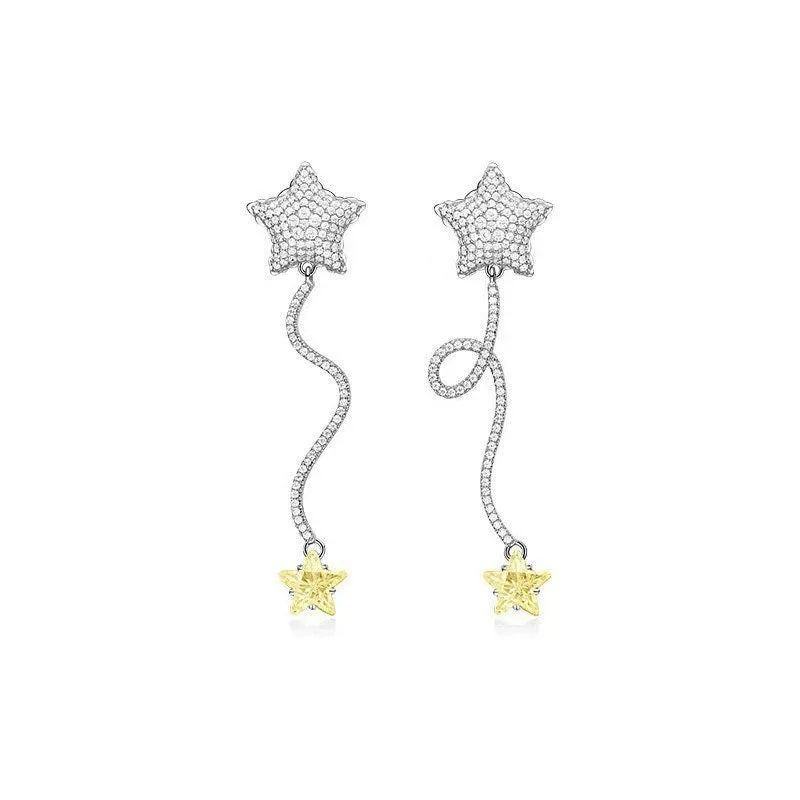 Star balloon earrings | Balloons dangle earrings | Bling star balloons | Diamonds