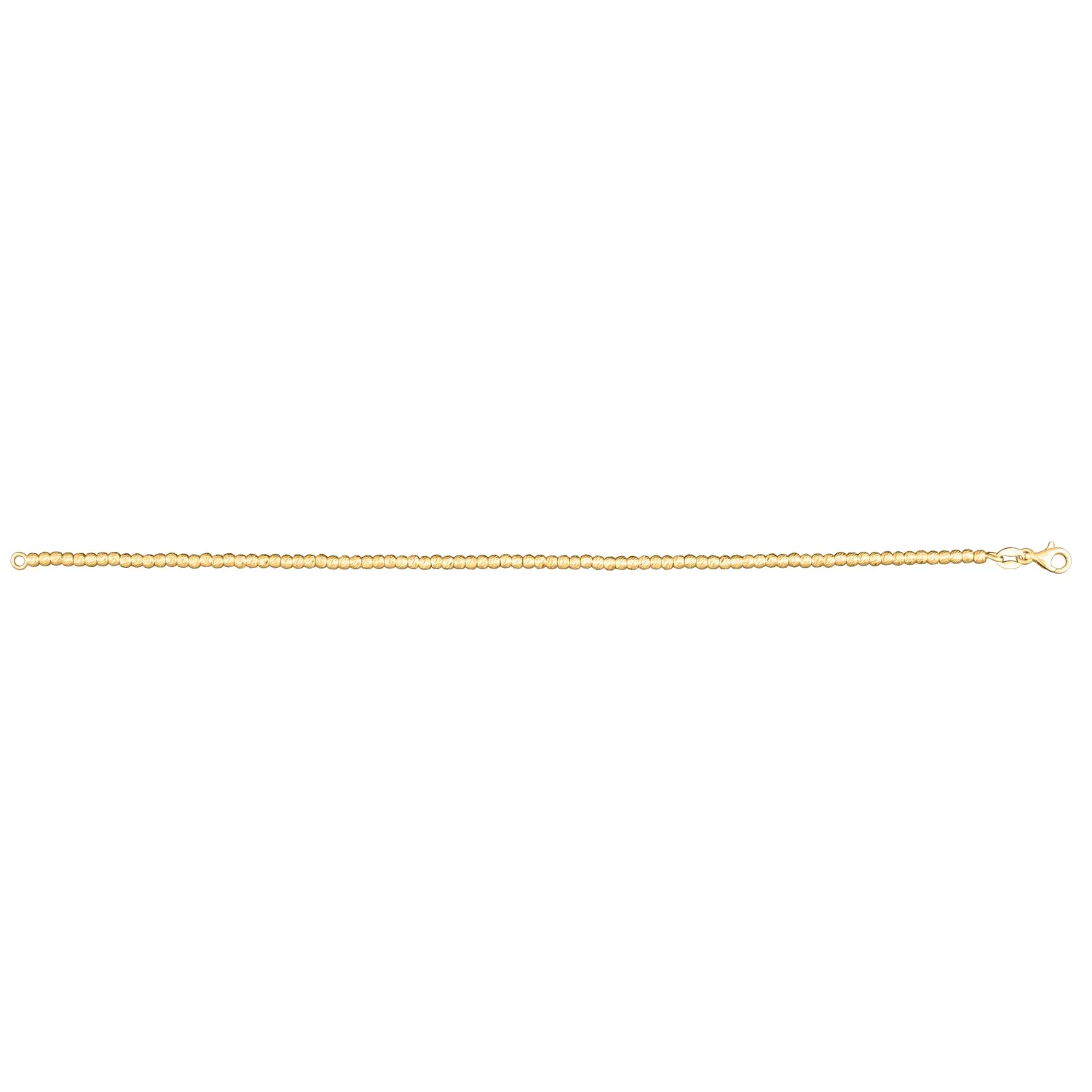 Sterling Silver Gold Plated 19cm Diamond Cut Ball Bracelet