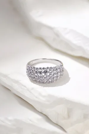 Sterling Silver White Zircon Band Ring