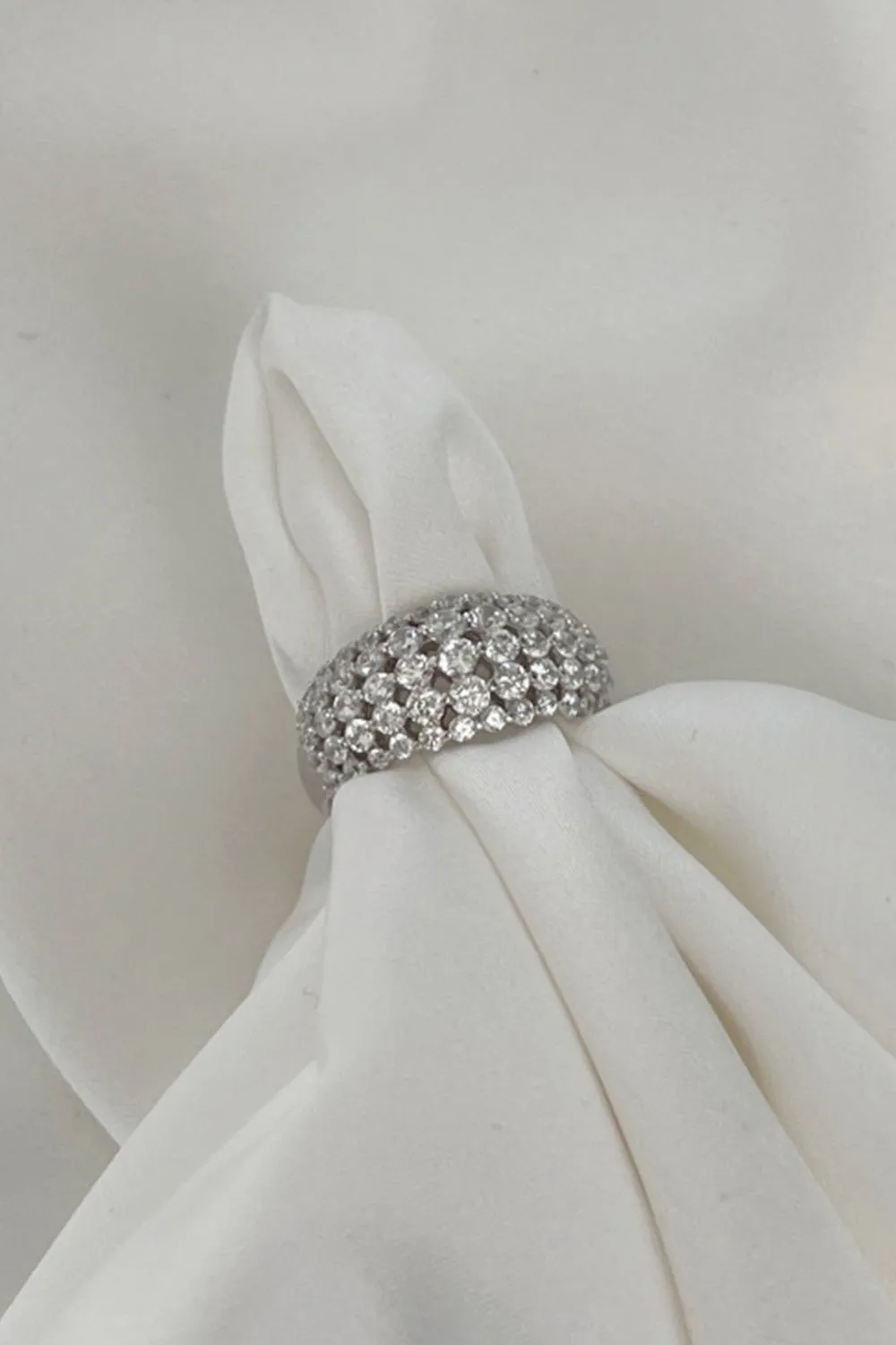 Sterling Silver White Zircon Band Ring