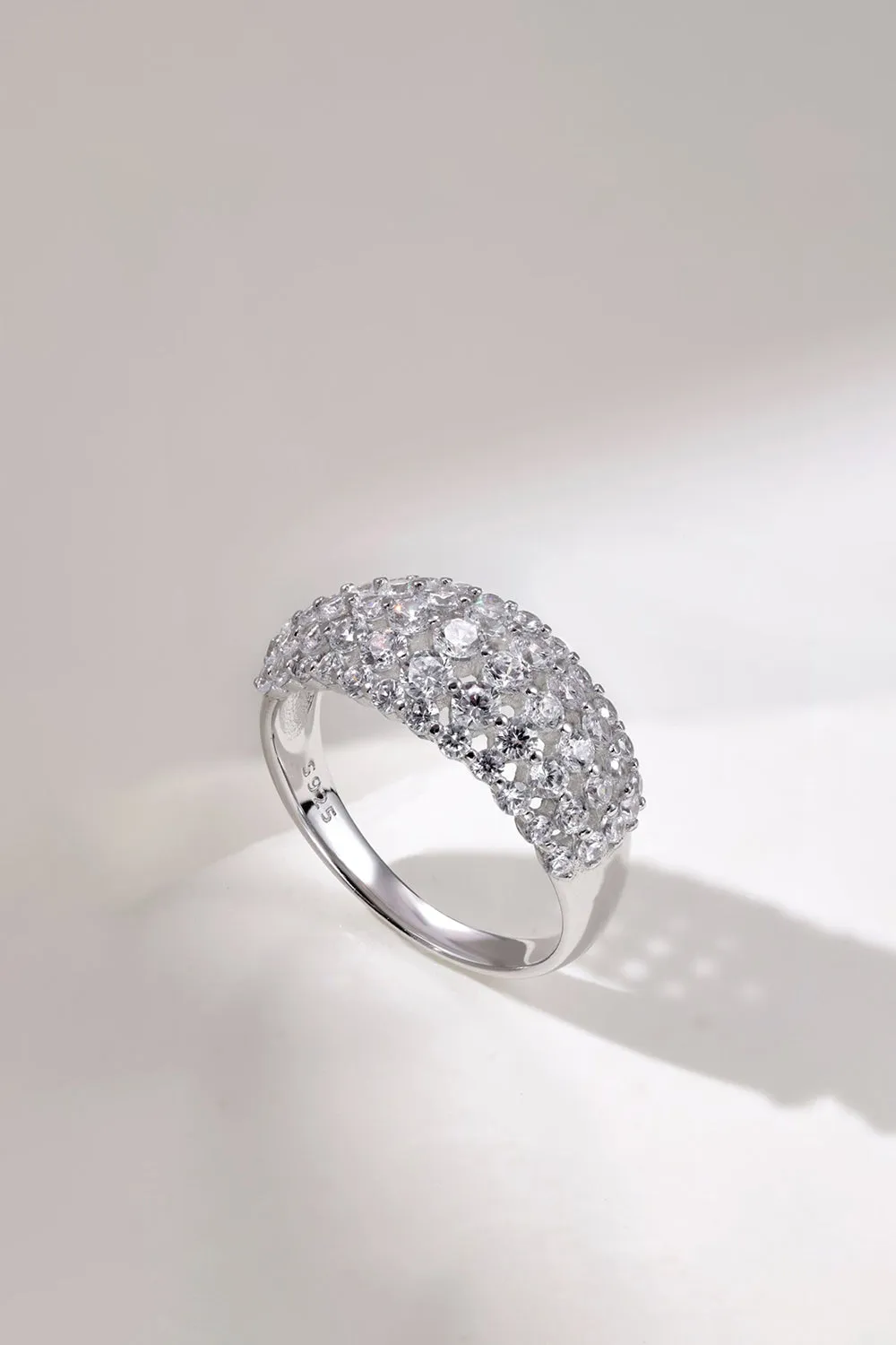 Sterling Silver White Zircon Band Ring