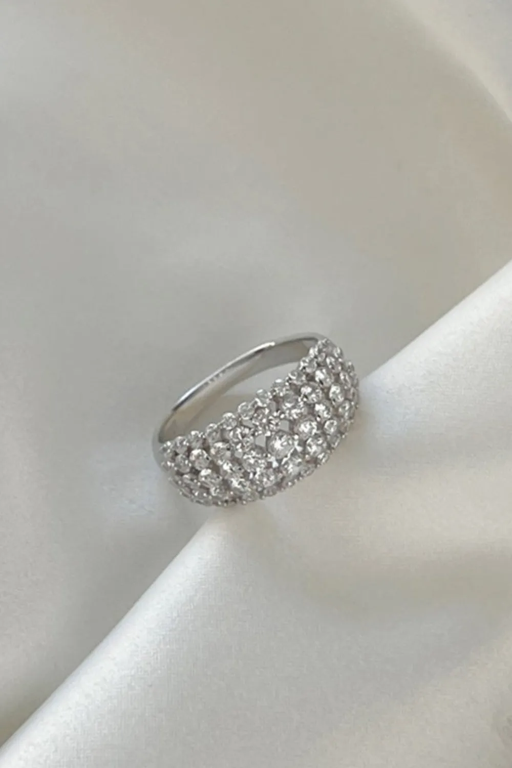 Sterling Silver White Zircon Band Ring