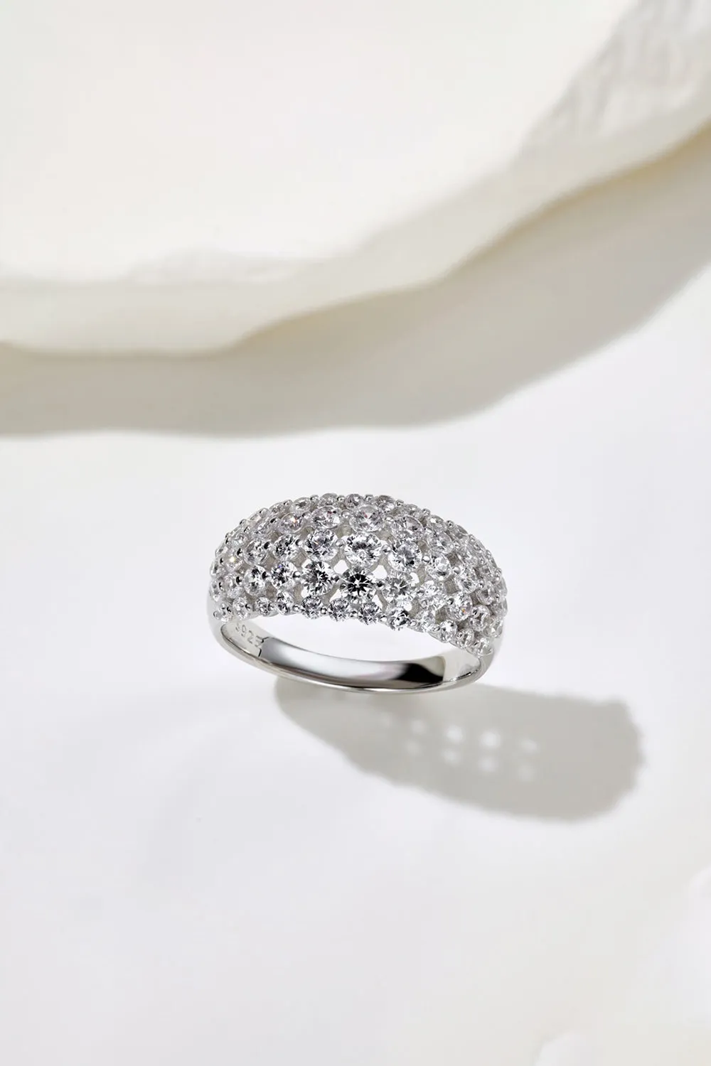 Sterling Silver White Zircon Band Ring