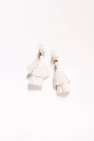 Tassel Earrings in White