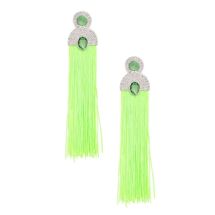 Tassel Fuchsia Long Vintage Glam Earrings Women